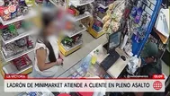 La Victoria: Ladrón atiende a cliente mientras robaba minimarket