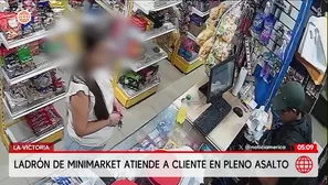 Ladrón atiende a cliente mientras robaba minimarket en La Victoria. Foto y video: América Noticias