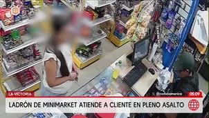 Ladrón atiende a cliente mientras robaba minimarket en La Victoria. Foto y video: América Noticias