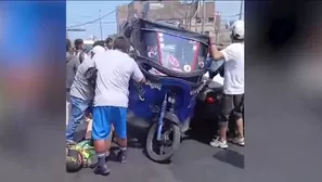 Un mototaxista atropelló a una policía en La Victoria y, en lugar de auxiliarla, la arrastró varias cuadras. Video: Canal N