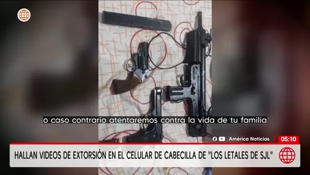 Hallan videos de extorsión en el celular de cabecilla de Los letales de SJL. Foto: Unidad de investigación Hallan videos de extorsión en el celular de cabecilla de Los letales de SJL. Foto: Unidad de investigación