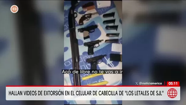 Hallan videos de extorsión en el celular de cabecilla de Los letales de SJL. Foto: Unidad de investigación Hallan videos de extorsión en el celular de cabecilla de Los letales de SJL. Foto: Unidad de investigación