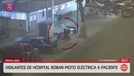 Vigilantes de hospital roban moto de paciente en Miraflores