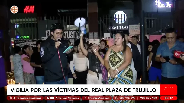Vigilia por las víctimas del Real Plaza de Trujillo. Foto: América Noticias