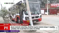 Bus chocó contra poste hace cinco días en Villa María del Triunfo. Foto y video: América Noticias