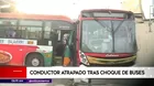 Villa María del Triunfo: Conductor atrapado tras choque de buses