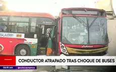 Villa María del Triunfo: Conductor atrapado tras choque de buses - Noticias de transporte-interprovincial