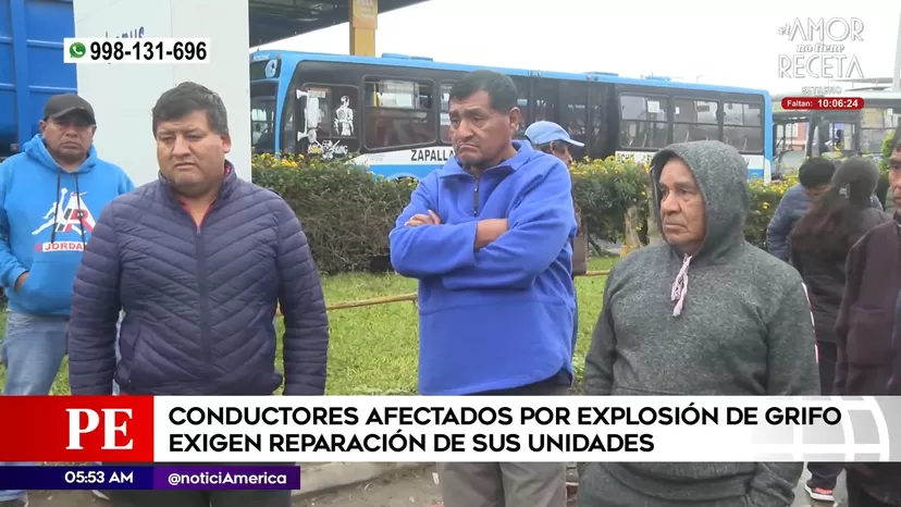 Villa María del Triunfo: Conductores afectados por explosión en grifo exigen reparación de sus unidades