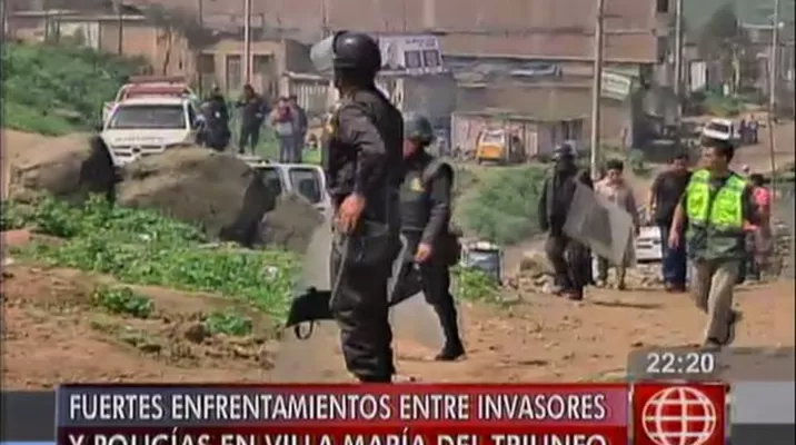 Villa María del Triunfo: enfrentamientos entre invasores y policías dejó diez detenidos Villa María del Triunfo: enfrentamientos entre invasores y policías dejó diez detenidos