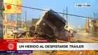 Villa María del Triunfo: Un herido grave tras despiste de tráiler