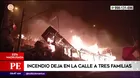 Villa María del Triunfo: Incendio deja en la calle a tres familias