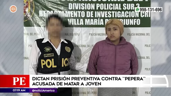 Prisión preventiva a pepera acusada de matar a joven en Villa María del Triunfo. Foto: América Noticias