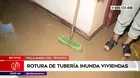 Villa María del Triunfo: Rotura de tuberías inunda viviendas