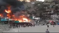 Incendio en Villa María del Triunfo. Foto: Captura de video