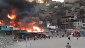 Incendio en Villa María del Triunfo. Foto: Captura de video