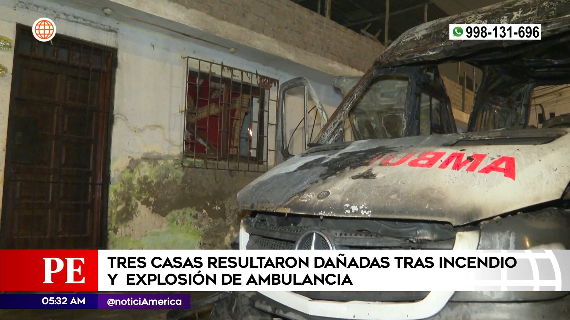 Ambulancia explotó en Villa María del Triunfo. Foto: América Noticias