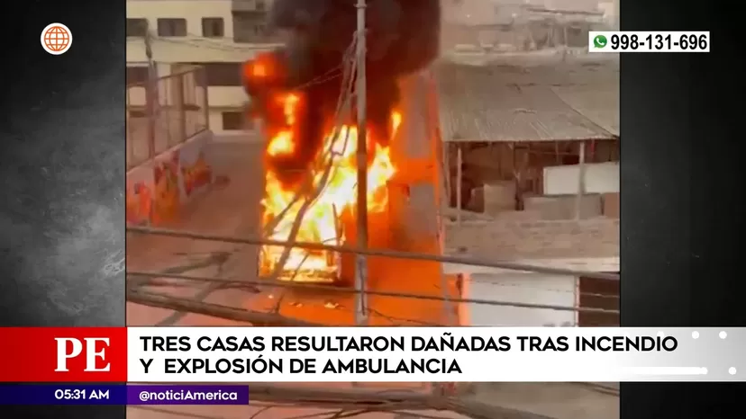 Villa María del Triunfo: Tres casas dañadas tras incendio y explosión de ambulancia