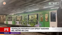 Vándalos pintaron vagones del Metro de Lima. Foto y video: América Noticias