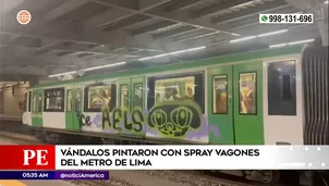 Vándalos pintaron vagones del Metro de Lima. Foto y video: América Noticias