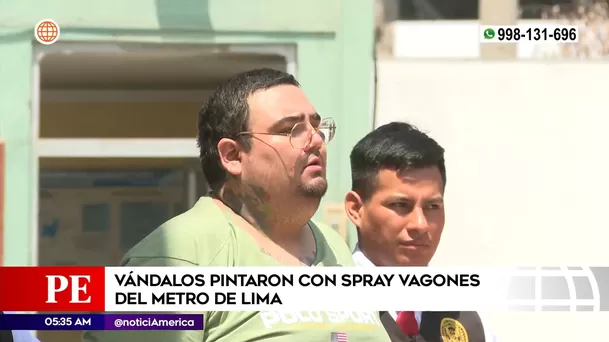 Vándalos pintaron vagones del Metro de Lima. Foto: América Noticias Vándalos pintaron vagones del Metro de Lima. Foto: América Noticias