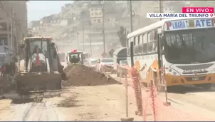 Vecinos de Villa María del Triunfo molestos con obra de Sedapal. Foto y video: Canal N