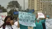 Protesta en la Villa Panamericana.