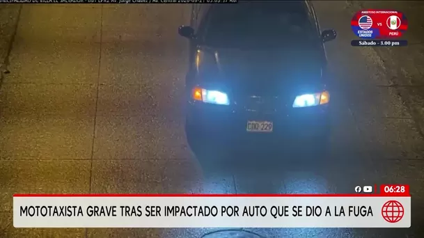 Auto atropella a mototaxista y se da a la fuga en Villa El Salvador. Foto: América Noticias Auto atropella a mototaxista y se da a la fuga en Villa El Salvador. Foto: América Noticias