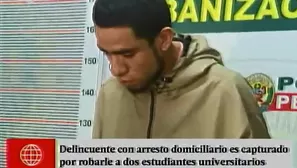 Sujeto tenía prisión domiciliaria cuando asaltó a jóvenes. Foto: captura de TV