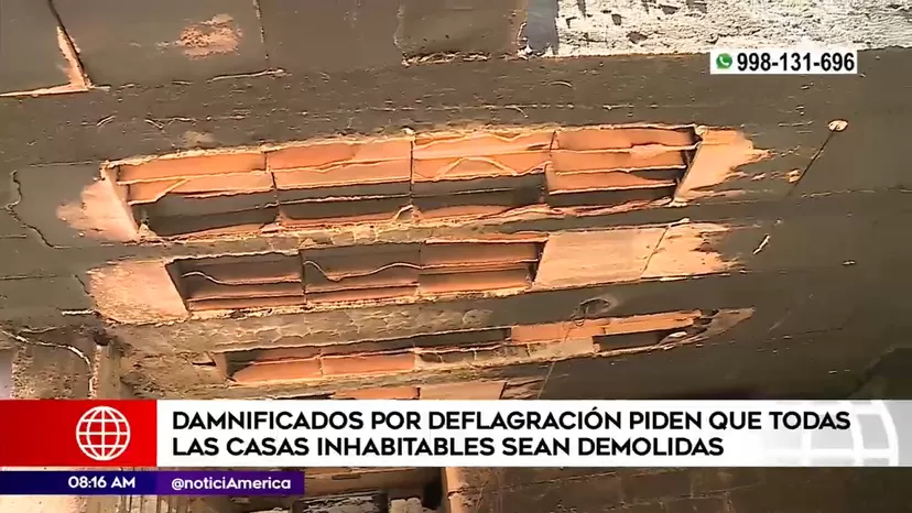 Villa El Salvador: Damnificados por deflagración piden que sus casas sean demolidas