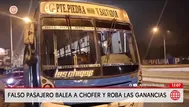 Villa El Salvador: Falso pasajero balea a chofer y roba ganancias