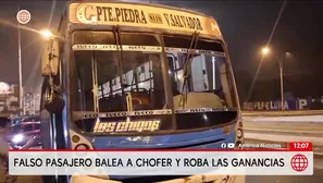 Falso pasajero balea a chofer y roba ganancias en Villa El Salvador. Foto y video: América Noticias