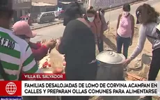 VES: Familias desalojadas de Lomo de Corvina acampan en calles y preparan ollas comunes para alimentarse - Noticias de ollas comunes