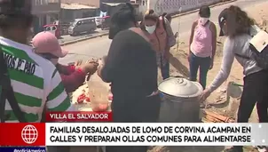 Villa El Salvador: Familias desalojadas de Lomo de Corvina durmieron en la calle. Video: América