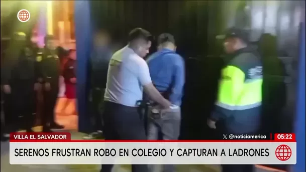 Frustran robo en colegio de Villa El Salvador y capturan a ladrones. Foto: América Noticias Frustran robo en colegio de Villa El Salvador y capturan a ladrones. Foto: América Noticias