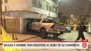 Hombre baleado tras resistirse al robo de su camioneta en Villa El Salvador. Foto y video: América Noticias