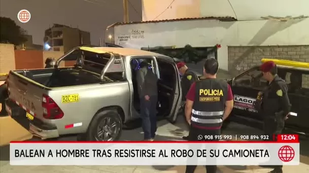 Hombre baleado tras resistirse al robo de su camioneta en Villa El Salvador. Foto: América Noticias