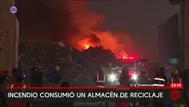 Villa El Salvador: Incendio consumió almacén de reciclaje
