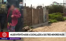 Villa El Salvador: Madre de familia intentó asesinar a sus hijos a cuchillazos  - Noticias de madre-familia