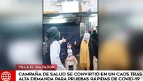 Villa El Salvador: Campaña de salud se convirtió en un caos tras gran demanda de pruebas de COVID-19. Video: América