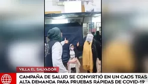 Villa El Salvador: Campaña de salud se convirtió en un caos tras gran demanda de pruebas de COVID-19. Video: América