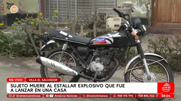 Sujeto muere tras colocar explosivo que estalló frente a vivienda en Villa El Salvador. Foto: América Noticias Sujeto muere tras colocar explosivo que estalló frente a vivienda en Villa El Salvador. Foto: América Noticias