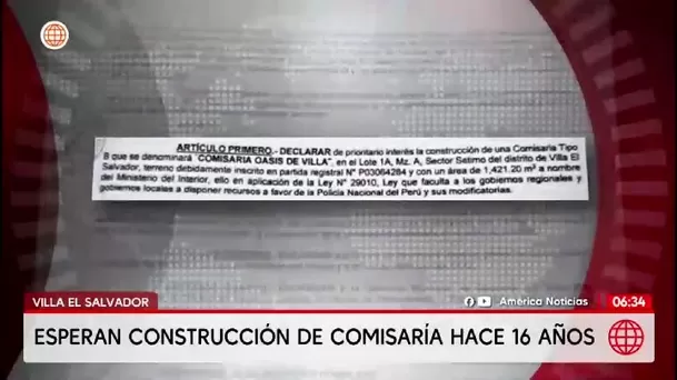 Villa El Salvador: vecinos exigen comisaría hace 16 años/ América Noticias Villa El Salvador: vecinos exigen comisaría hace 16 años/ América Noticias