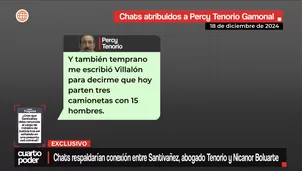 Chats respaldarían vínculo entre Santiváñez, abogado Tenorio y Nicanor Boluarte