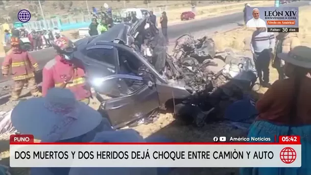 Violento accidente en Puno deja dos muertos y dos heridos. Foto: América Noticias Violento accidente en Puno deja dos muertos y dos heridos. Foto: América Noticias