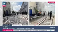 Desalojo en Arequipa: incendio, heridos y 9 extranjeros detenidos