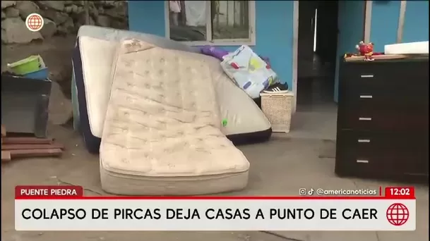 Derrumbe de pircas deja una vivienda inhabitable y en riesgo de colapso en Puente Piedra/  América Noticias
