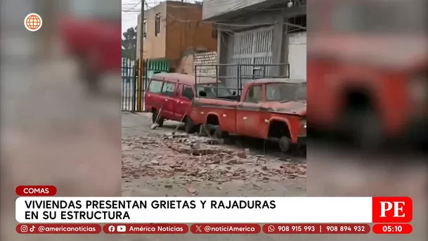 Viviendas presentan grietas y rajaduras tras sismo en Lima. Foto: América Noticias