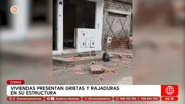 Viviendas presentan grietas y rajaduras tras sismo en Lima. Foto: América Noticias
