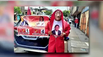 Vladimir Cerrón reapareció disfrazado en caravana de su partido. Foto y video: América Noticias