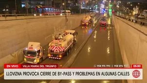 VMT: Aniego por llovizna obliga a cerrar bypass de Nueva Esperanza. Foto y video: América Noticias